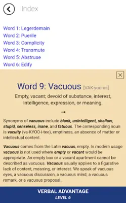Verbal Advantage - Level 6 android App screenshot 0